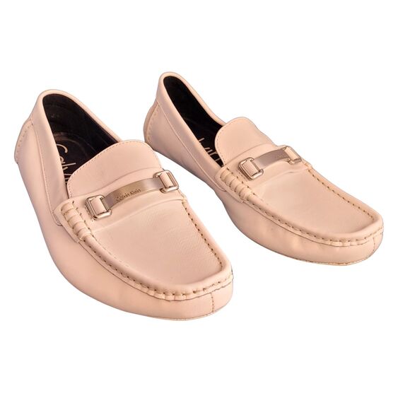 Calvin Klein Men's Maddix White Loafer Driving Shoes sz 9 Driver Silver - Picture 6 of 8